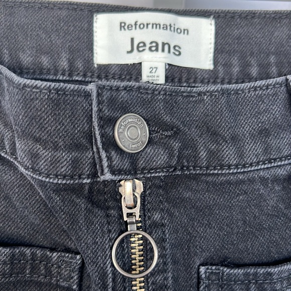 Reformation Peyton Zip Ultra High Rise Bootcut Jeans - size 27- black - Picture 8 of 10